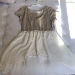 Women's gold high low chiffon top